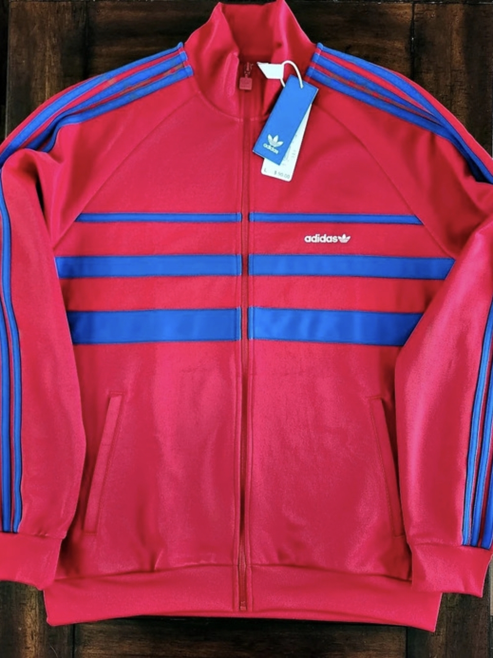 Adidas Originals The First Track Top in 'Better Scarlet' and Blue Men's Large
